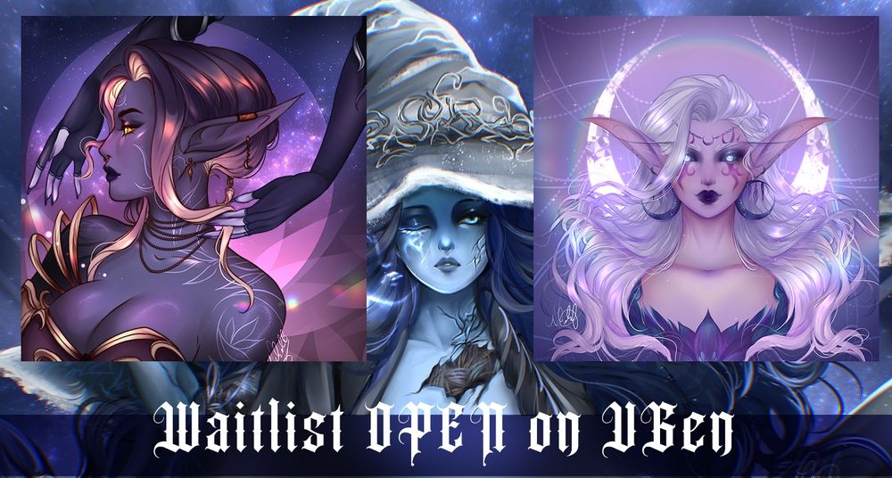Three example artworks I offer through VGen at the moment!