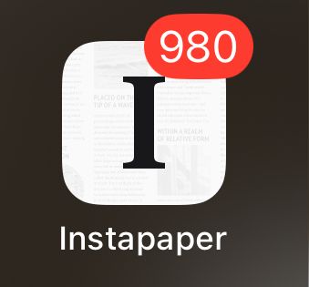 Instapaper app icon with 980 unread articles 