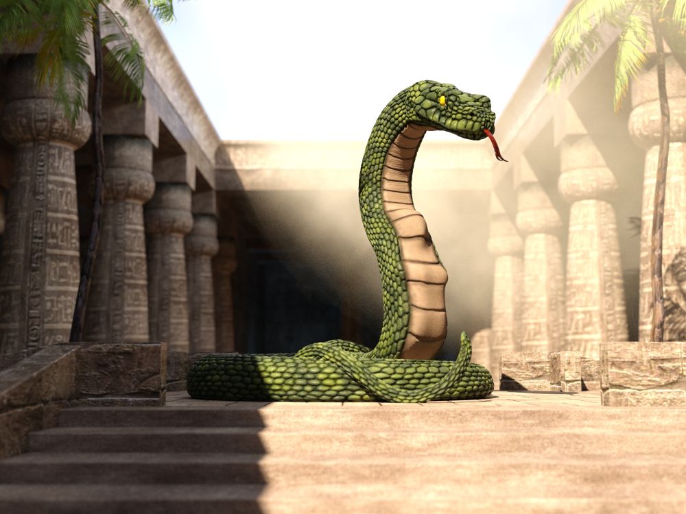 a giant snake posing with a feminine humanoid bulge