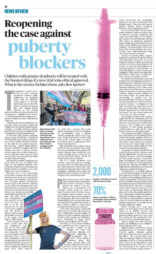 Reopening the case against puberty blockers
Children with gender dysphoria will be treated with the banned drugs if a new trial wins ethical approval. What is the science behind them, asks Ben Spencer