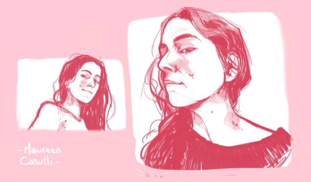 Deux autoportraits dessinés en numérique.