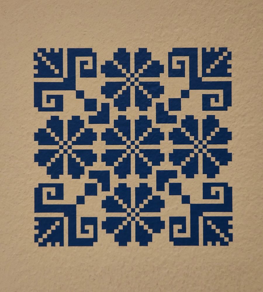 Image of pattern from wonderful exhibition Thread Memory: Embroidery from Palestine