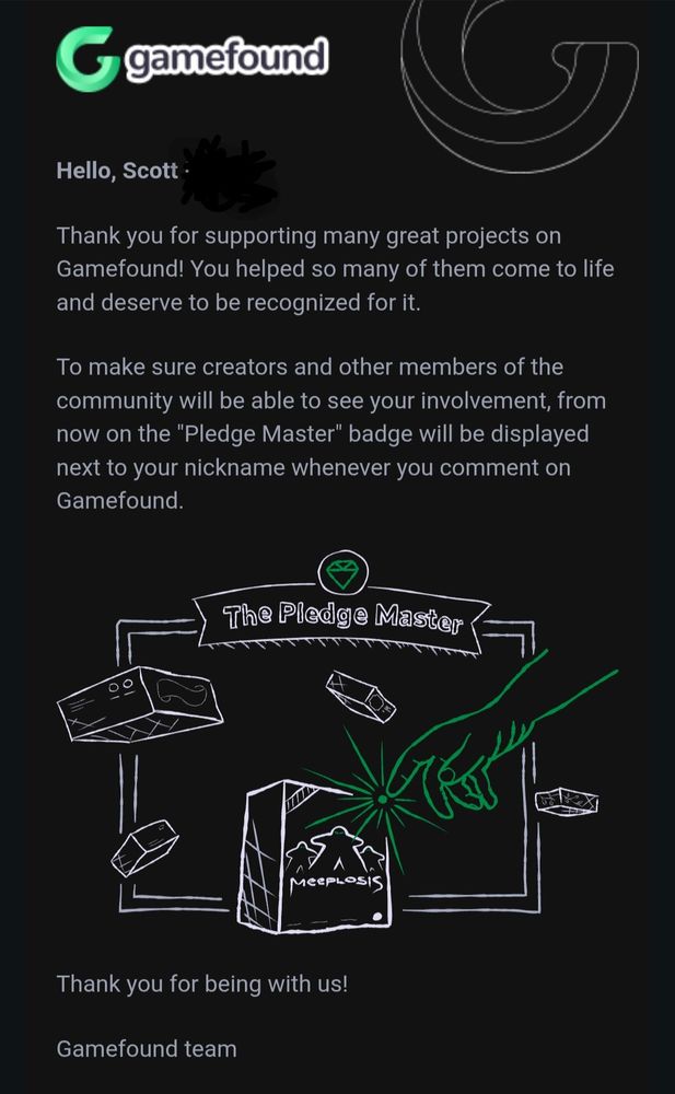 Gamefound Pledge Master email -- the reason my wallet CRIES 