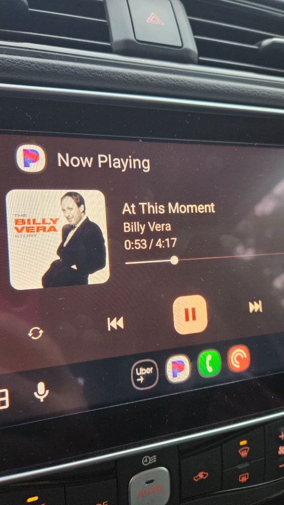 A shot of the screen in my car playing at this moment by billy vera