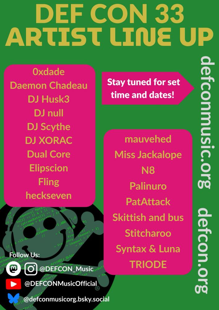 Defcon 33 artist list of entertainment 