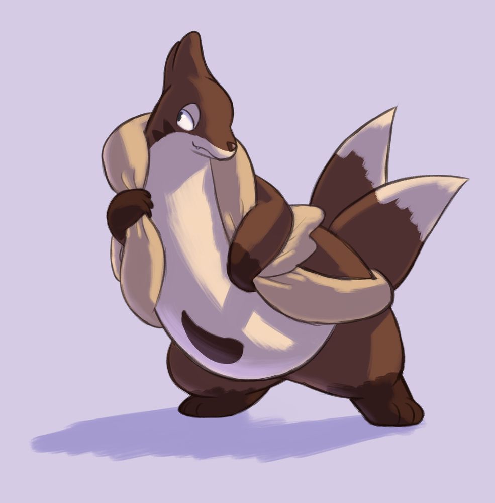drawing of a brown and cream-colored floatzel