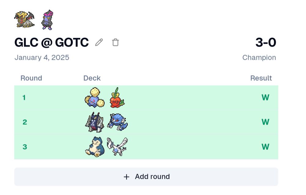 my matchups from the tournament
round 1 win versus jumpluff/dipplin
round 2 win versus metal with archaludon and metang
round 3 win versus colorless Snorlax/lugia