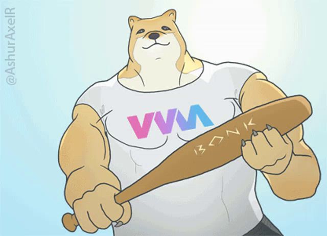 a cartoon of a dog wearing a shirt that says vvm