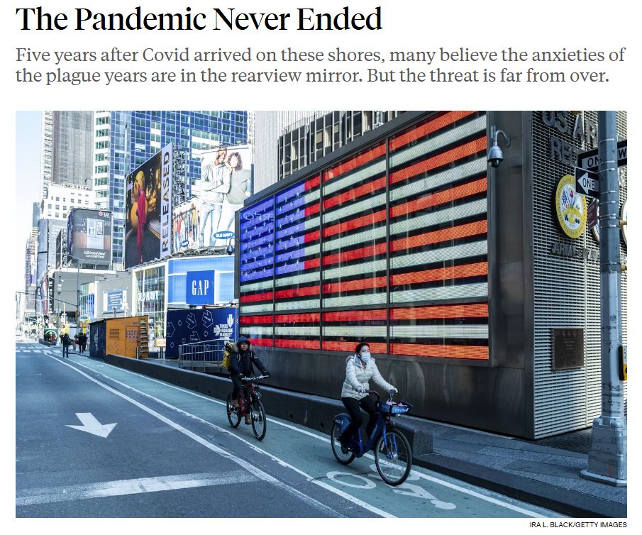 Laura Weiss

March 16, 2025

The Vanishing

The Pandemic Never Ended.

Five years after Covid arrived on these shores, many believe the anxieties of the plague years are in the rearview mirror. But the threat is far from over.