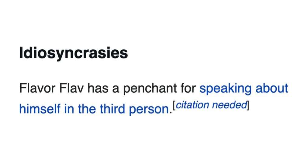 flavor flav has a penchant for speaking about himself in the third person [citation needed]