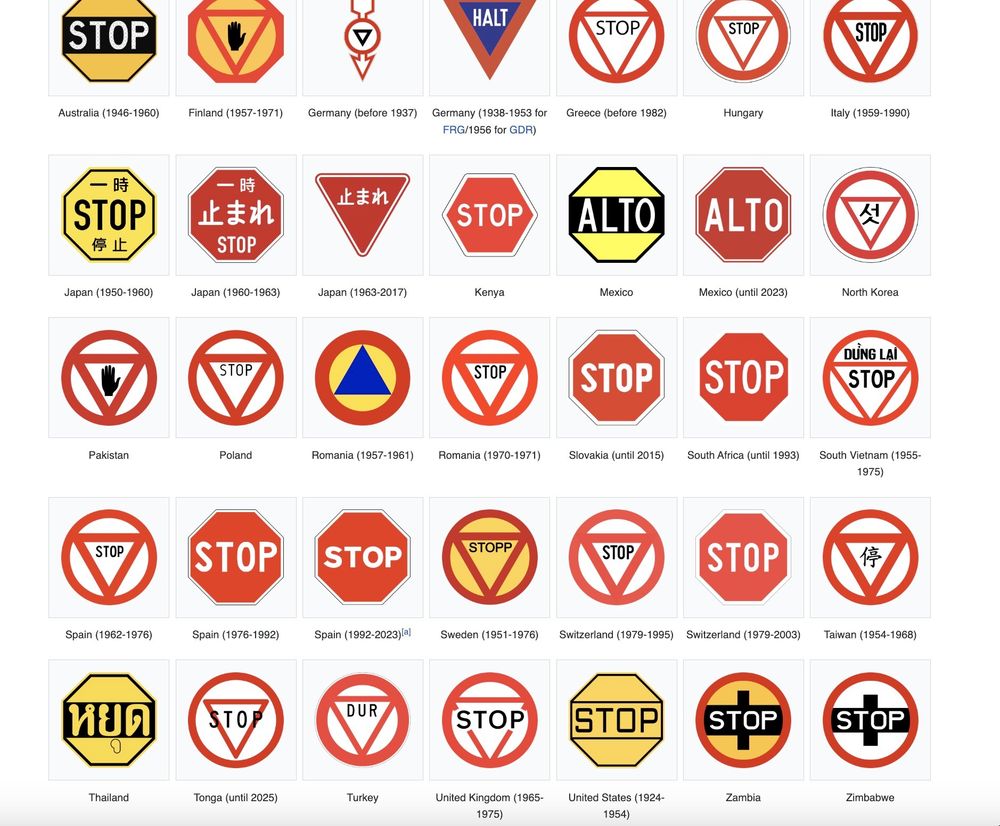 35ish defunct stop signs from around the world