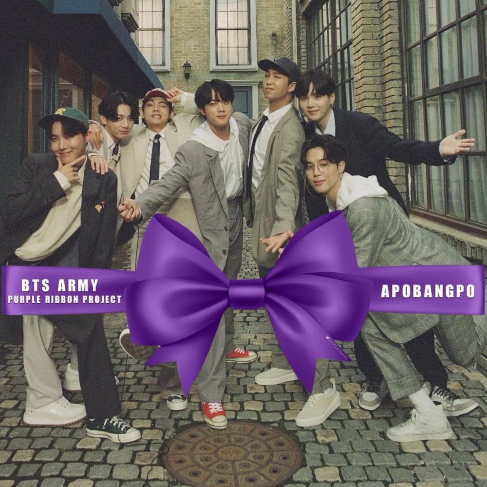 OT7 BE pic w purple bow BTS Army Purple Ribbon Project Apobangpo