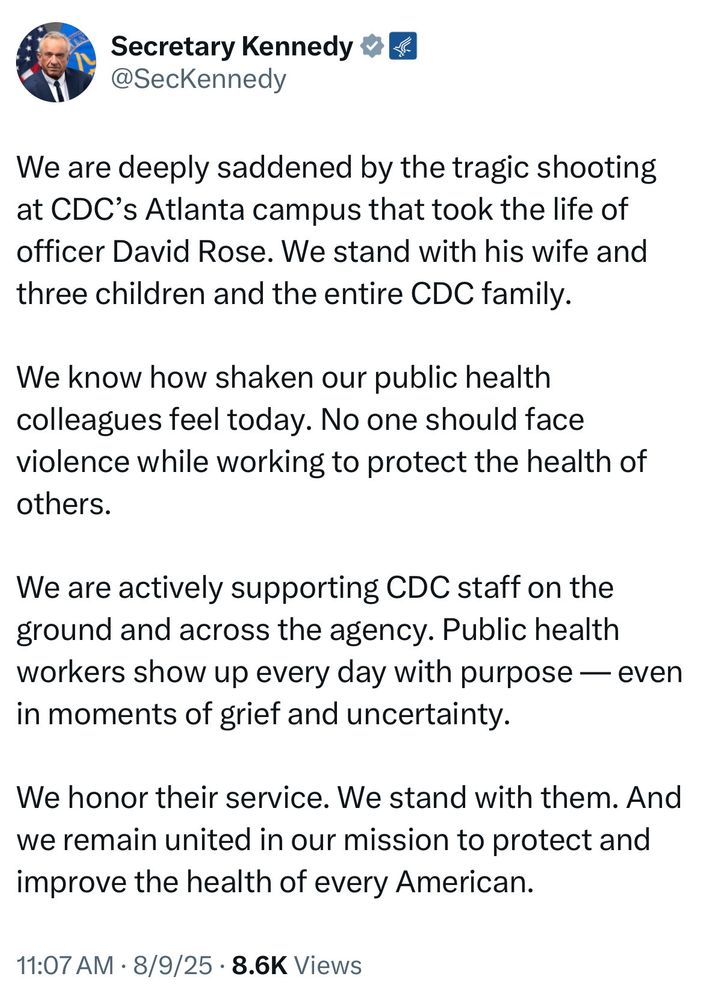 RFK jr sharing empty words about the CDC/Emory shooting. 
