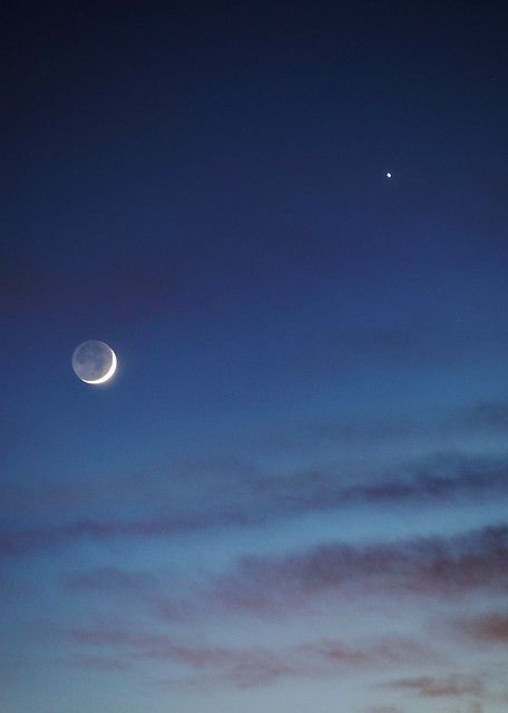 The Moon and Jupiter. Salt Lake City, Utah