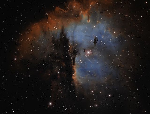 Imaged from suburb of Los Angeles with C9.25 SCT, f/6.3 reducer, and asi1600mm with ZWO Sii, Ha, Oiii filters.