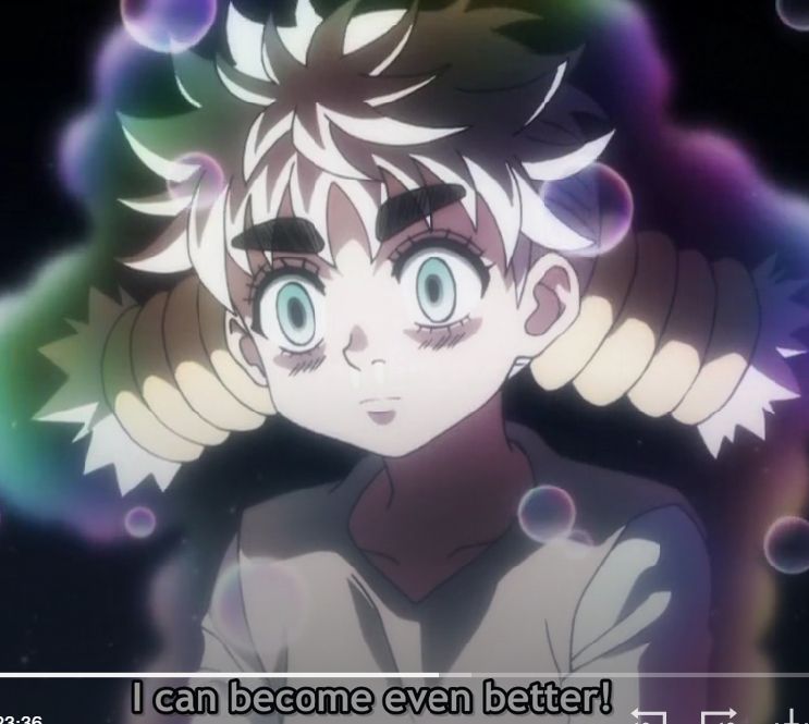 Komugi from HxH saying "I can become even better!"