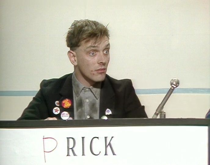The Young Ones ‘university challenge’ episode where a P has been written before RICK, thus making PRICK