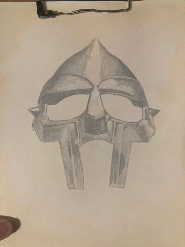 DOOM’s mask in metalpoint