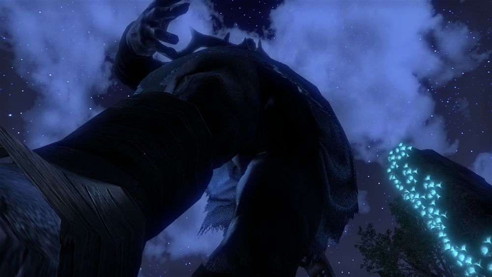 An upskirt shot of Hircine