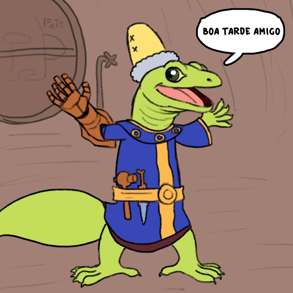 Ratobombo's Lizard Nerevar saying BOA TARDE AMIGO