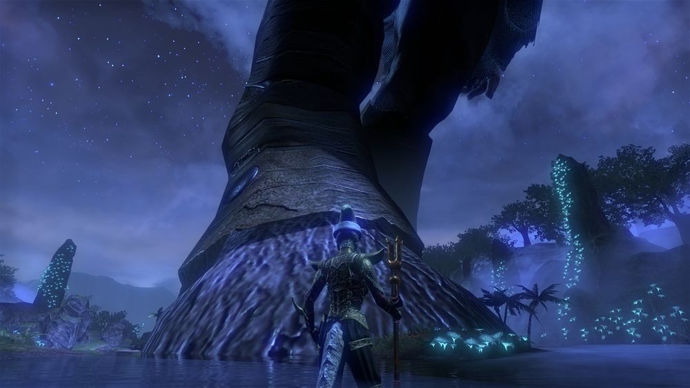 An Argonian standing near Hircine's Toe