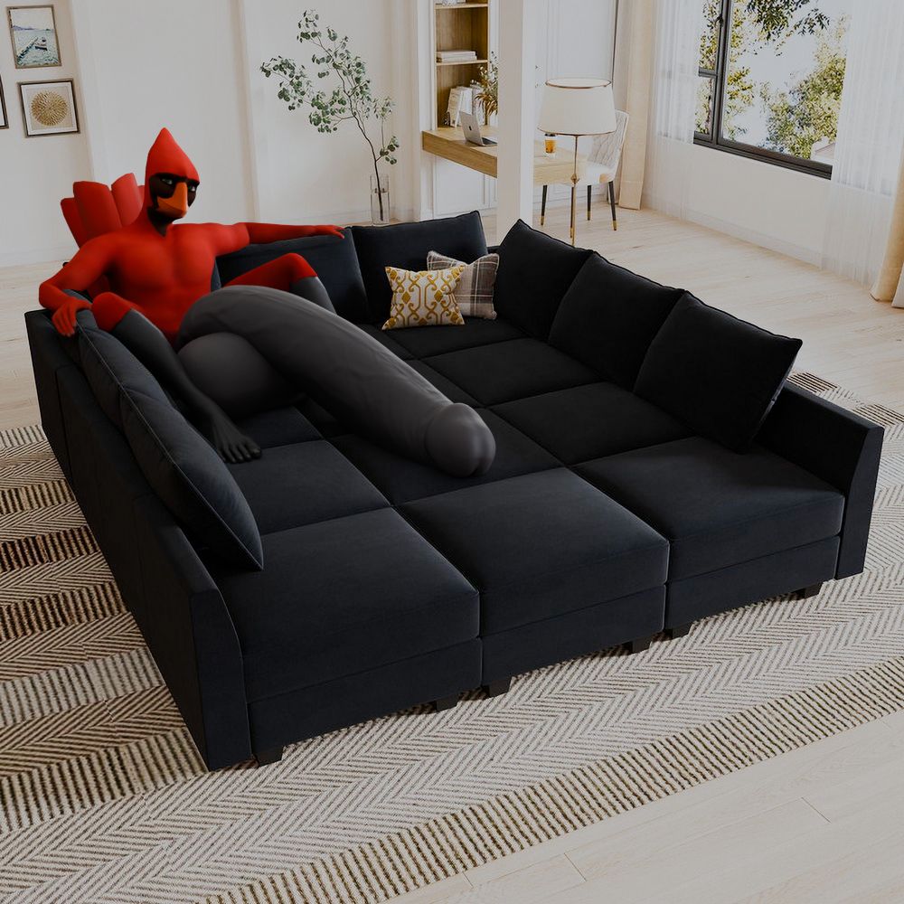 Pulsar with a huge cock sitting on that giant square couch-bed that's been going around.