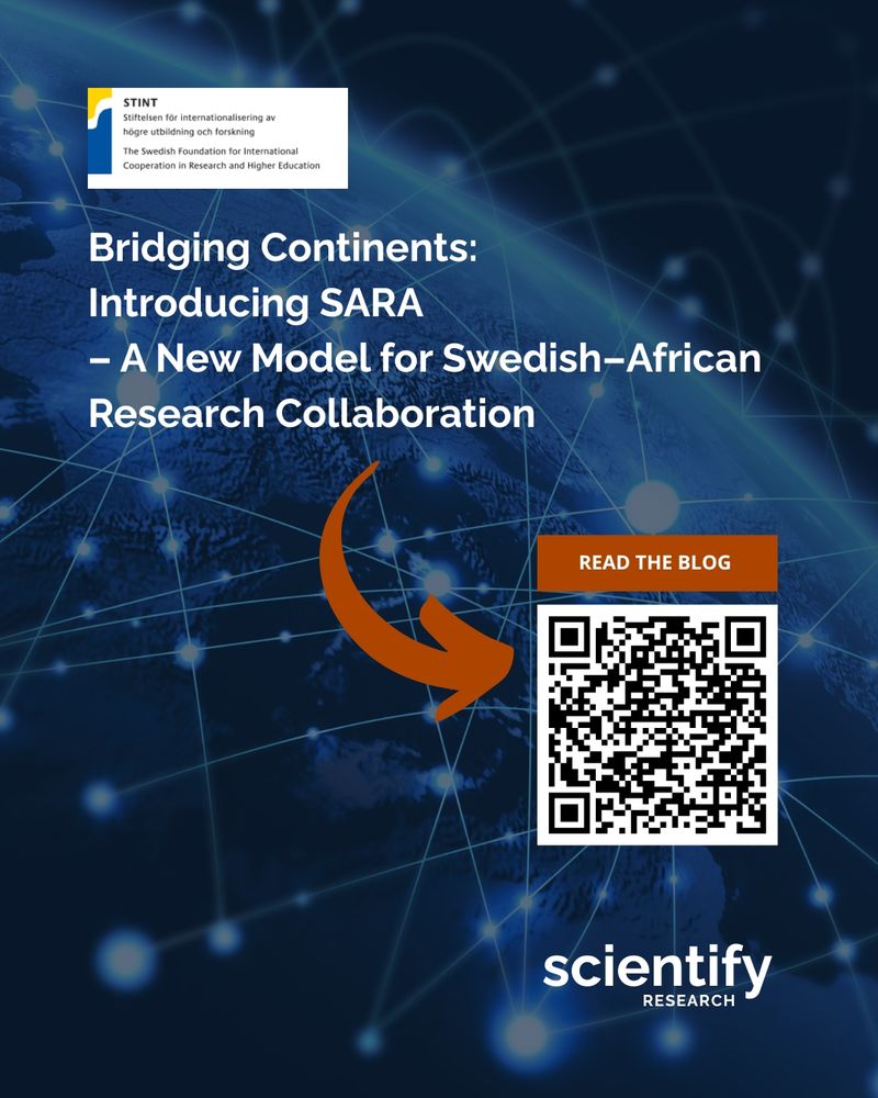 globe with connection points STINT logo Bridging continents: introducing SARA a new model for swedish african research collaboration arrow read the blog and qr  code scientifyRESEARCH