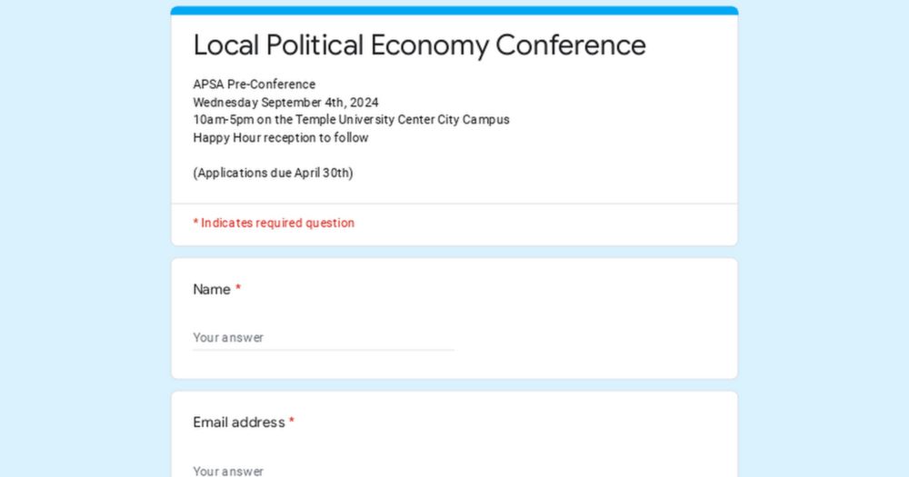 Local Political Economy Conference