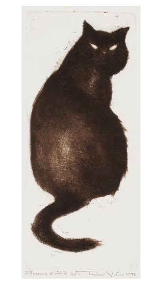 A painting of Psipsina the cat looking rather angry.