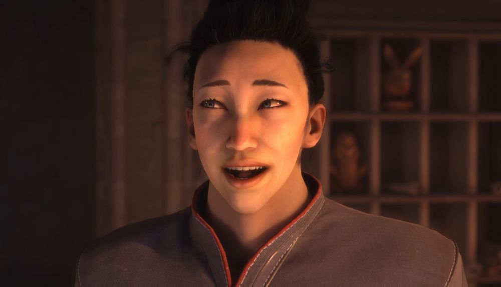 My OC Aoi smiling with his mouth open