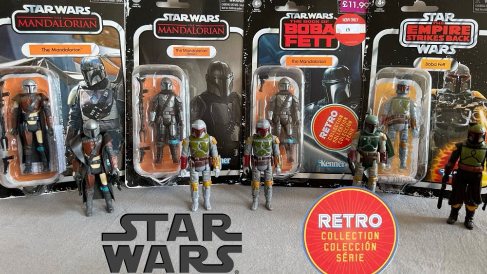 Star Wars Retro Collection Mandalorian & Boba Fett comparison figure review