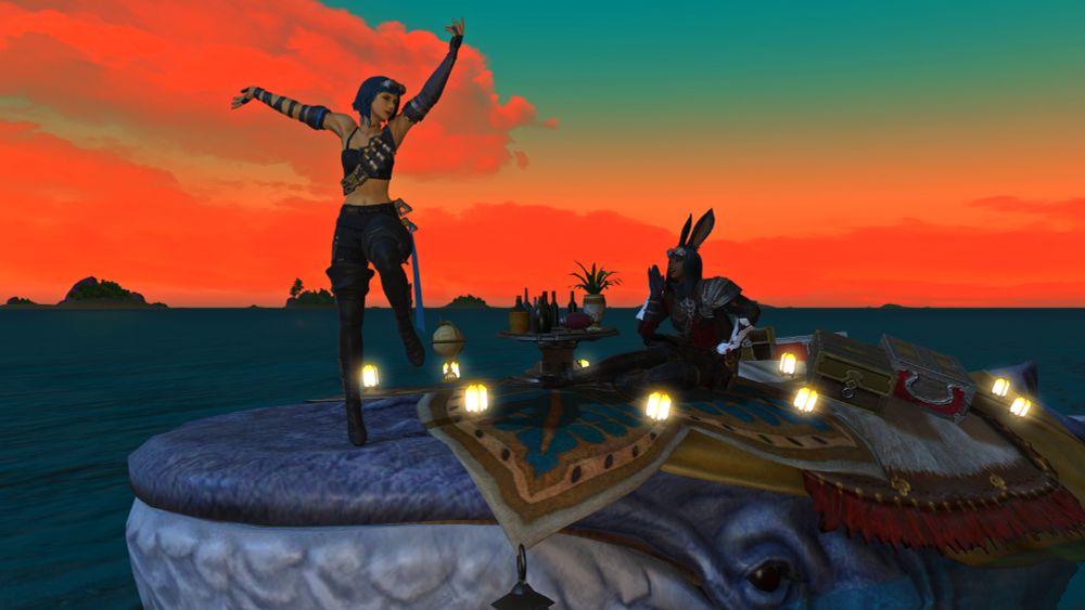 Kej and Jolyanna dancing on Hump day... on a whale.