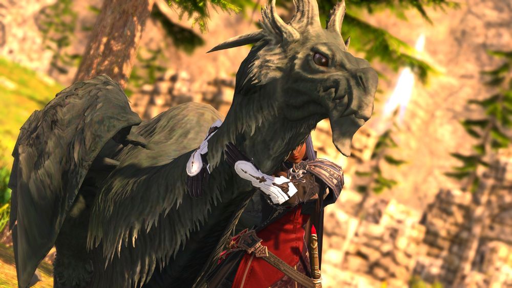 Orlay's OC, Kej, hugging Vanthau - The Amaro that grants entrance to Pilgrim's Traverse. He's a good boy :)