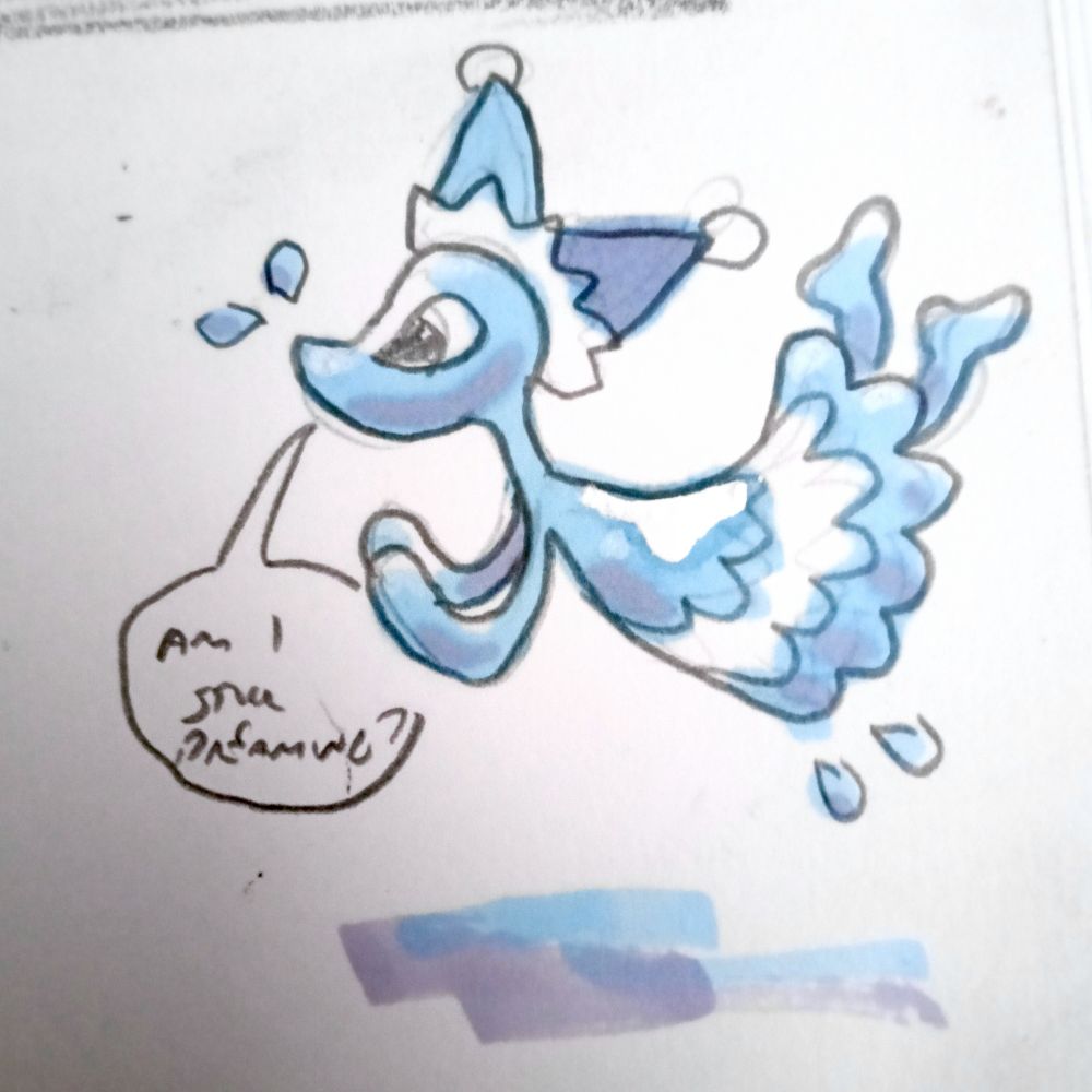 Mizzle from Deltarune. It says "am I still dreaming?"