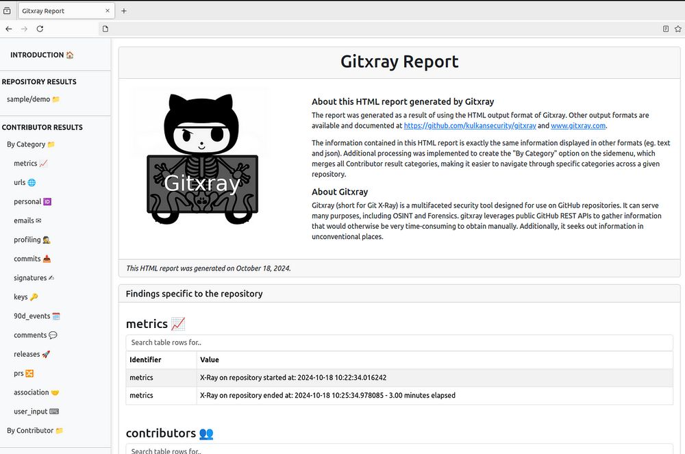 Gitxray v1.0.16: HTML reports