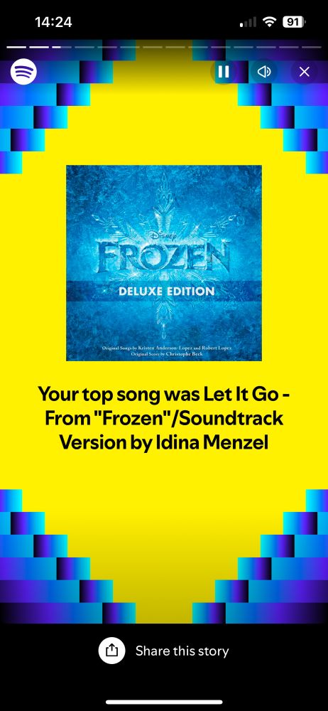 Spotify Wrapped - top song was Let it Go