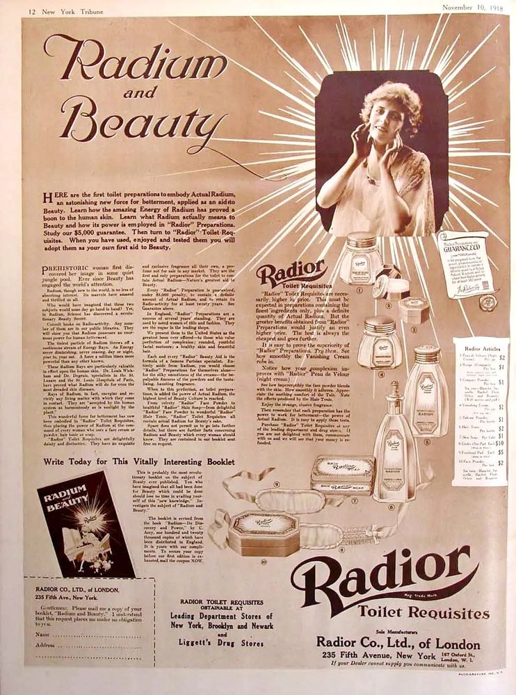 Ad linking "Radium and Beauty"