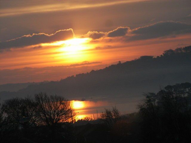 Colour photo of a sunrise. This image is on Wikimedia Commons, with the following title: "Sunrise_over_the_Tamar_06-12-08_-_geograph.org.uk_-_1100167". If you have taken the time to access this text, may today be nothing but kind to you and yours.