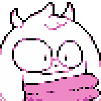 a pixel art version of my profile picture, which is a silly doodle of ralsei from deltarune drawn by my friend sirqwex.