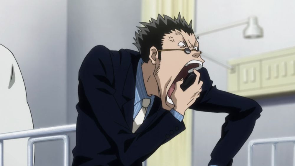 Leorio about to eat his phone