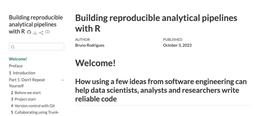 Screenshot from the linked website, a blogdown book called "Building reproducible analytical pipelines with R"