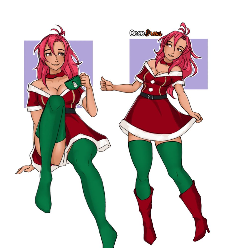 Hapi from Fire Emblem Three Houses in a Winter Dress and High Heel Boots