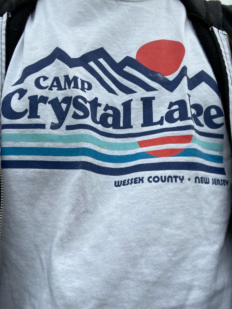Photo of a t-shirt for Camp Crystal Lake.