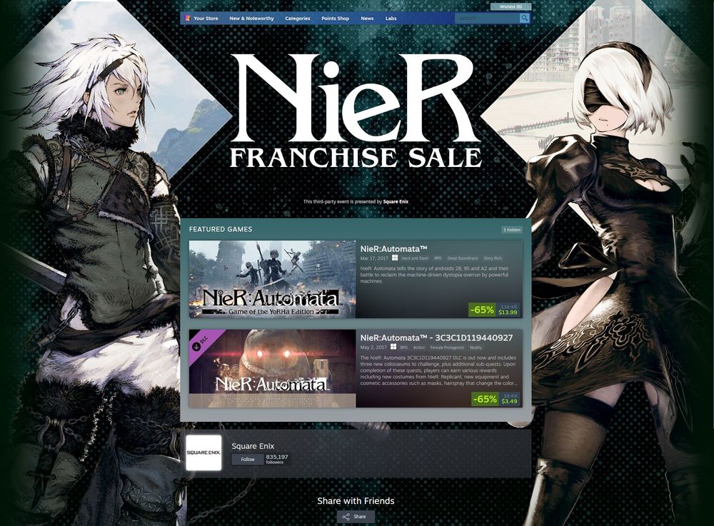 The NieR Franchise Sale (it's just two games)