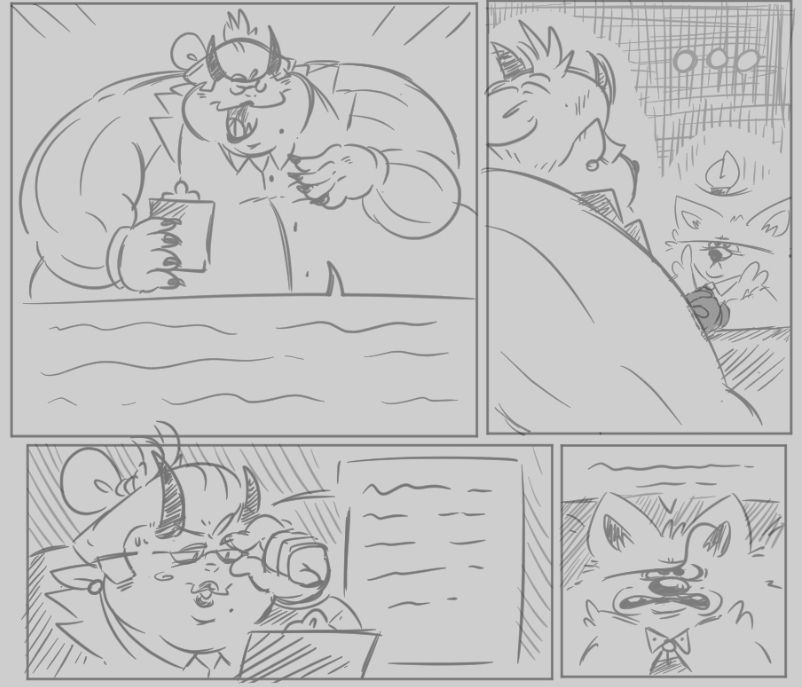 Quick Wip for the comic with Fumiko and Tony