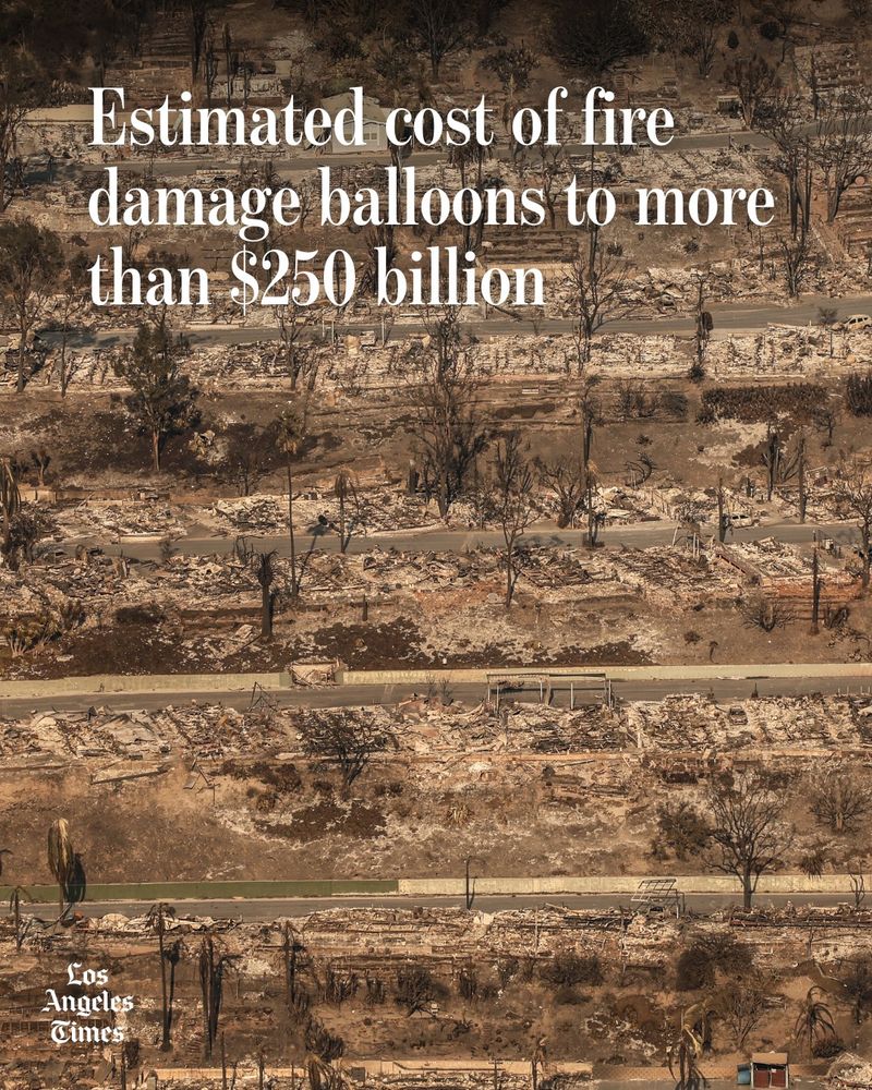 Estimated cost of fire damage balloons to more than $250 billion
