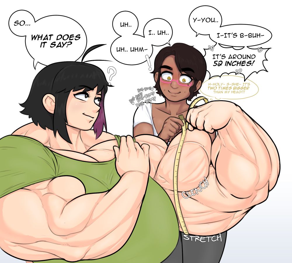 Her bicep is very large.