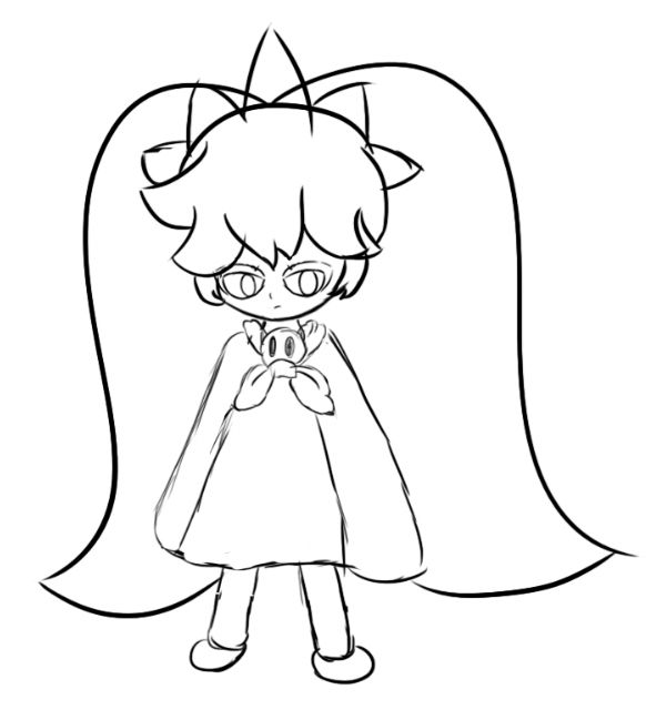 A sketch of Ashley from WarioWare