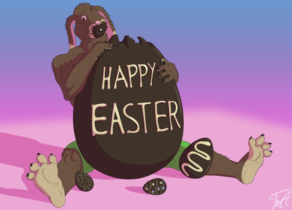 Ariel!, that giant egg wasn't just for you! 🤦

Quick, grab something before that bunny eats it all! 😱😂