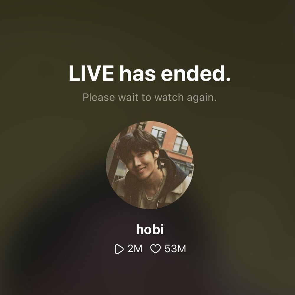 Hobi Weverse Live ending stats